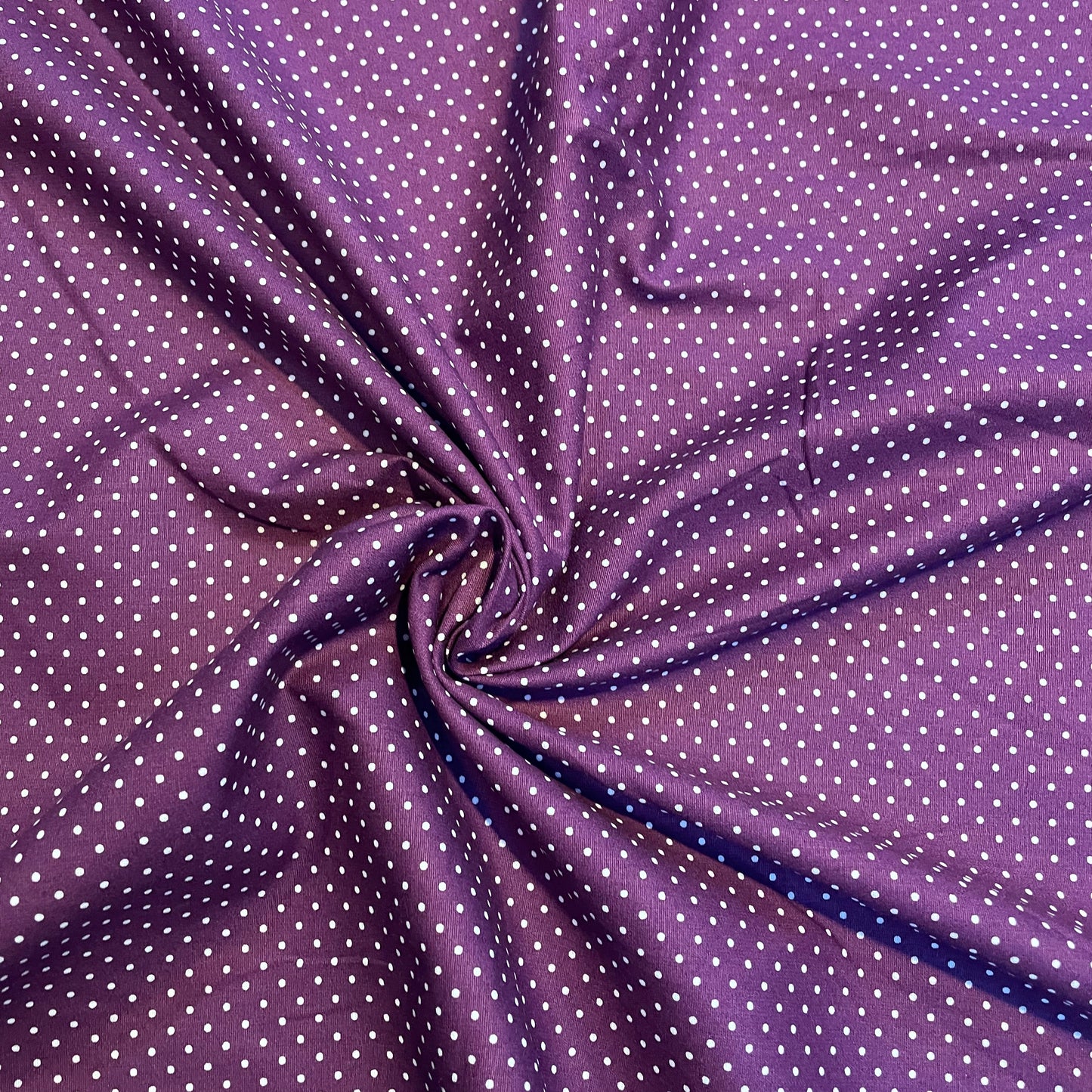 Deadstock Burgundy Polkadot Cotton