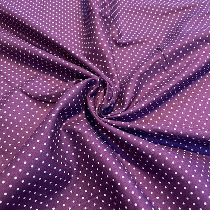 Deadstock Burgundy Polkadot Cotton