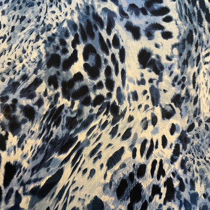 Deadstock Blue Leopard Print Polycotton