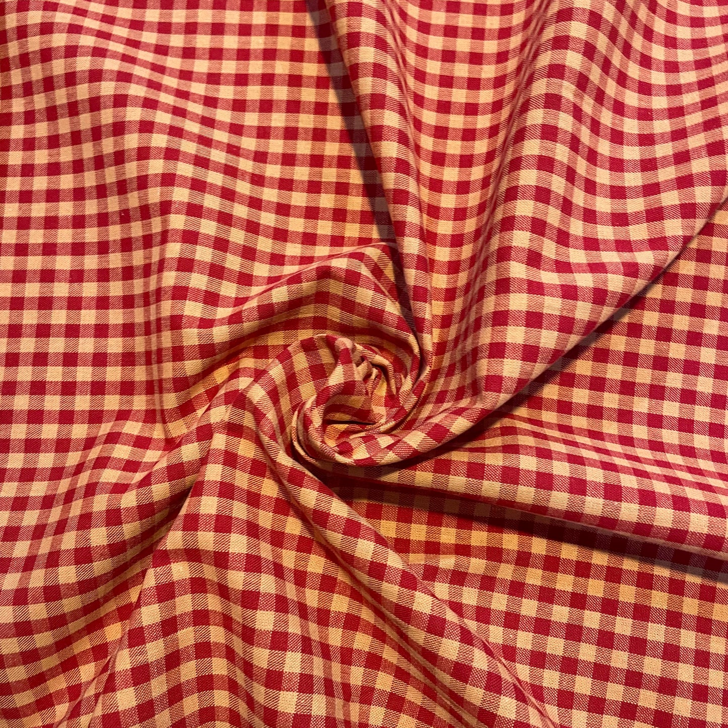 Deadstock Jammy Dodger Gingham 100% Cotton - Red & Cream