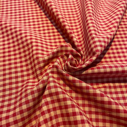 Deadstock Jammy Dodger Gingham 100% Cotton - Red & Cream