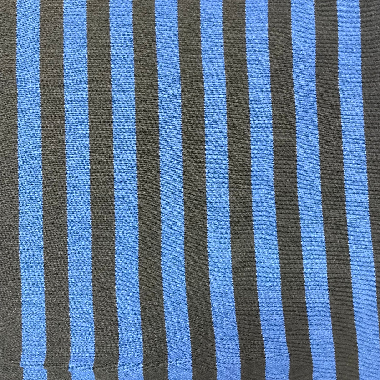 Black & Blue Striped Fleece Jersey Deadstock Fabric