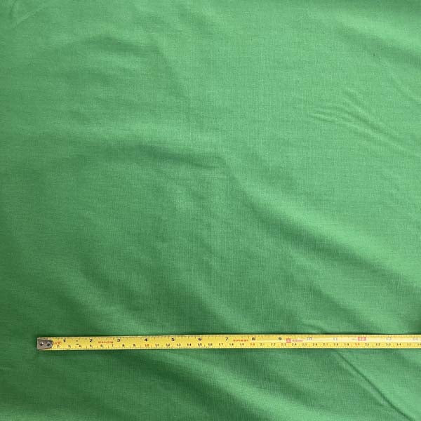 Green Plain Cotton Deadstock Fabric **FLAWED**