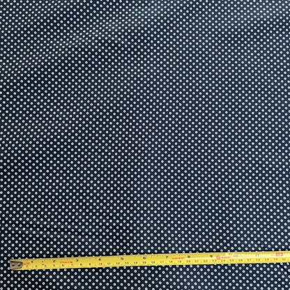 Navy & White Geometric Dot Cotton Deadstock Fabric