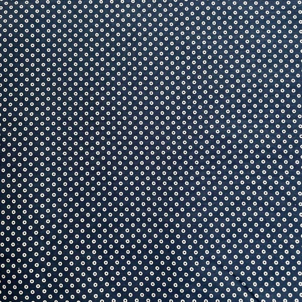 Navy & White Geometric Dot Cotton Deadstock Fabric