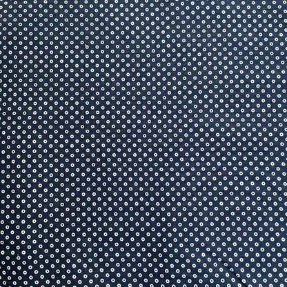 Navy & White Geometric Dot Cotton Deadstock Fabric