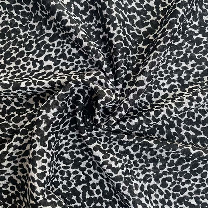 Black & White Animal Print Mesh Deadstock Fabric