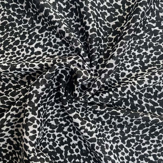 Black & White Animal Print Mesh Deadstock Fabric