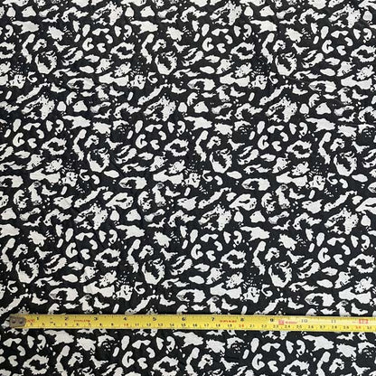 Black & White Animal Print Brocade Deadstock Fabric
