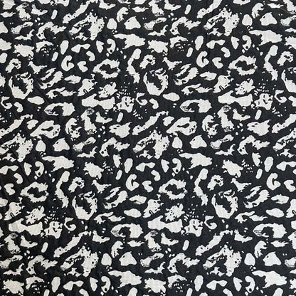 Black & White Animal Print Brocade Deadstock Fabric