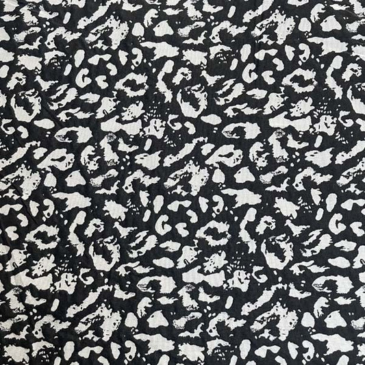 Black & White Animal Print Brocade Deadstock Fabric