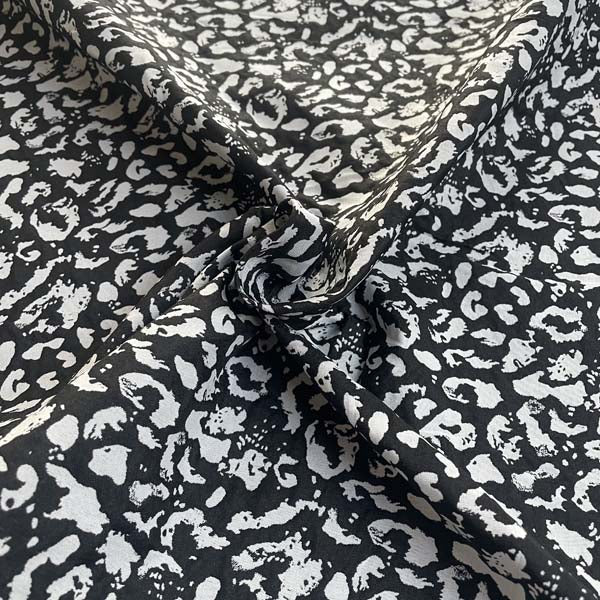 Black & White Animal Print Brocade Deadstock Fabric
