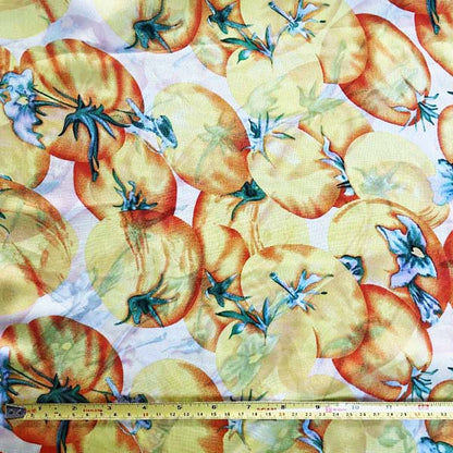 Tomato Print Chiffon Deadstock Fabric