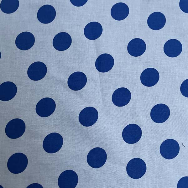 White & Blue Polka Dot Cotton Deadstock Fabric