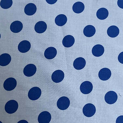 White & Blue Polka Dot Cotton Deadstock Fabric
