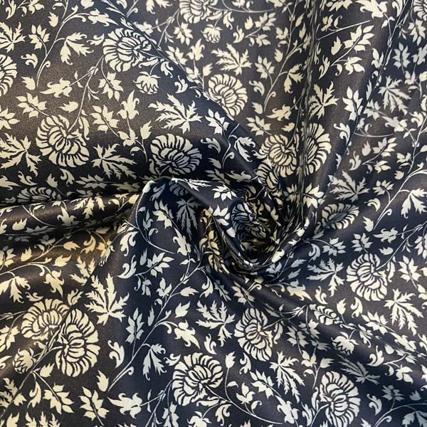 Navy Floral Waterproof Fabric Deadstock