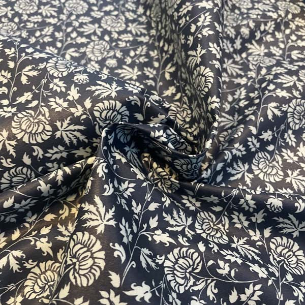 Navy Floral Waterproof Fabric Deadstock