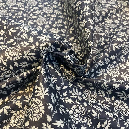 Navy Floral Waterproof Fabric Deadstock