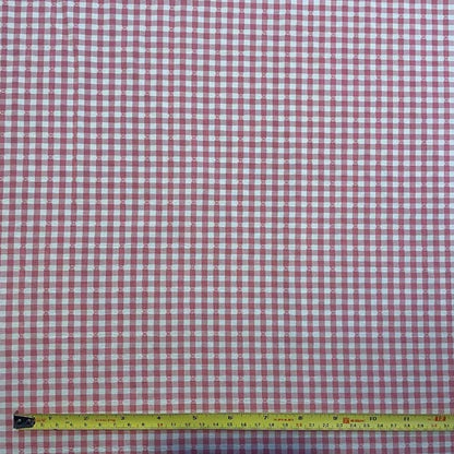 Pink & White Gingham Polycotton Deadstock Fabric