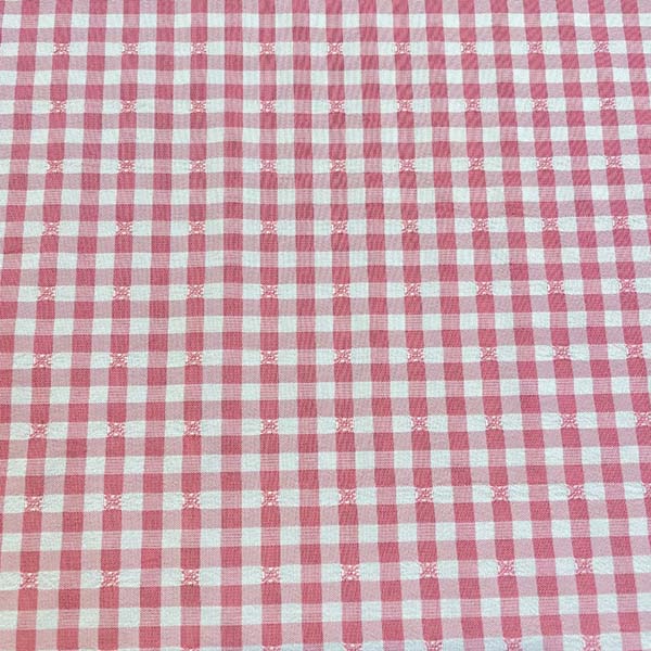Pink & White Gingham Polycotton Deadstock Fabric