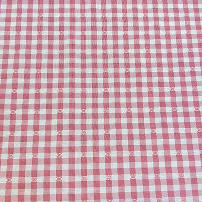 Pink & White Gingham Polycotton Deadstock Fabric
