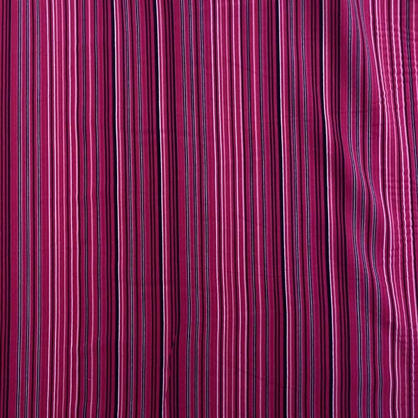 Red Pink Black Stripe Chiffon Deadstock Fabric