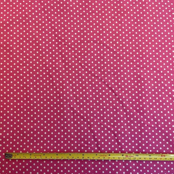 Pink & White Polka Dot Needlecord Deadstock Fabric
