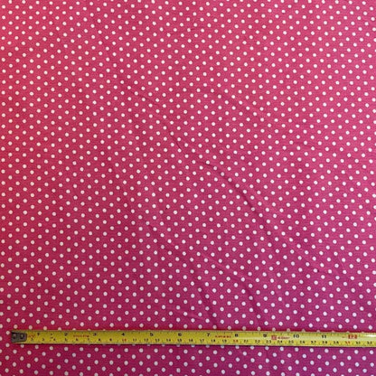 Pink & White Polka Dot Needlecord Deadstock Fabric