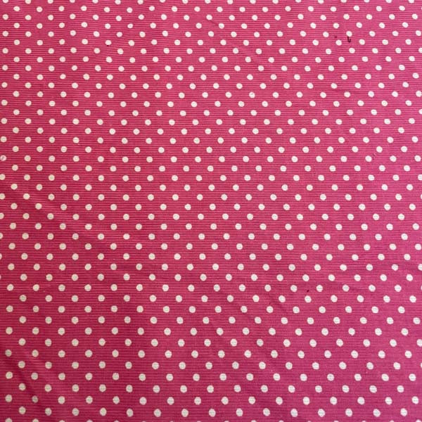 Pink & White Polka Dot Needlecord Deadstock Fabric