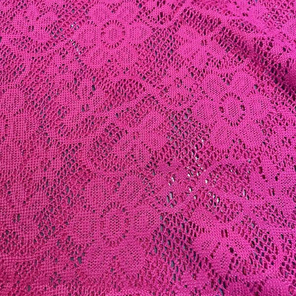 Red Floral Lace Deadstock Fabric