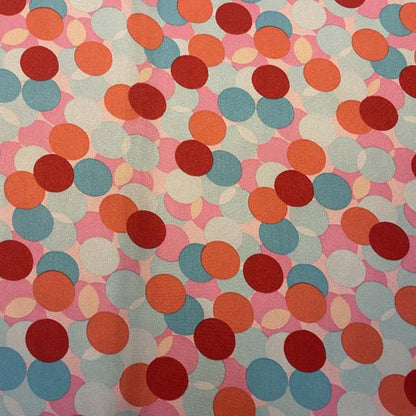 Confetti Circle Print Satin Deadstock Fabric