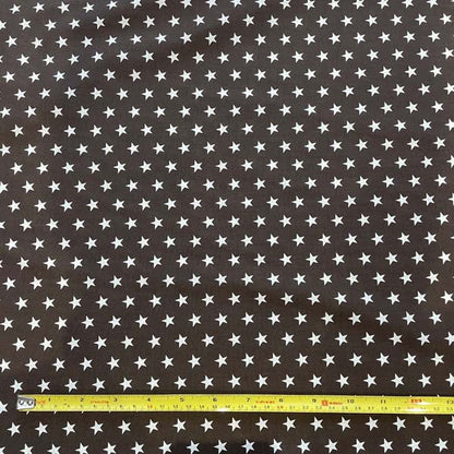 Brown & White Star Cotton Deadstock Fabric