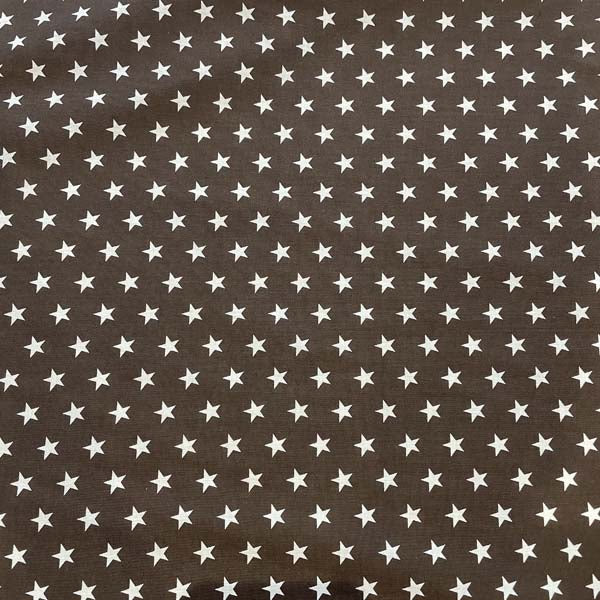 Brown & White Star Cotton Deadstock Fabric