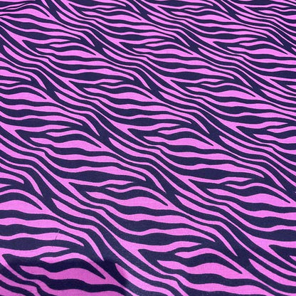 Pink & Black Tiger Print Cotton Deadstock Fabric