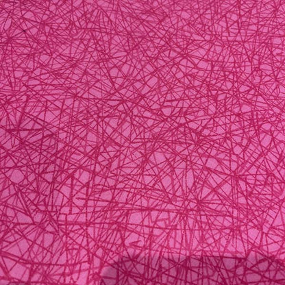 Pink Cracked Line Geometric Cotton Deadstock Fabric