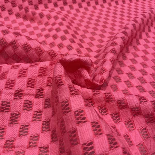 Pink Geometric Lace Deadstock Fabric