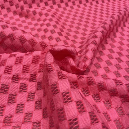 Pink Geometric Lace Deadstock Fabric