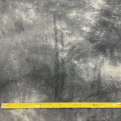Stormy Grey Blue Tie Dye Chiffon Deadstock Fabric