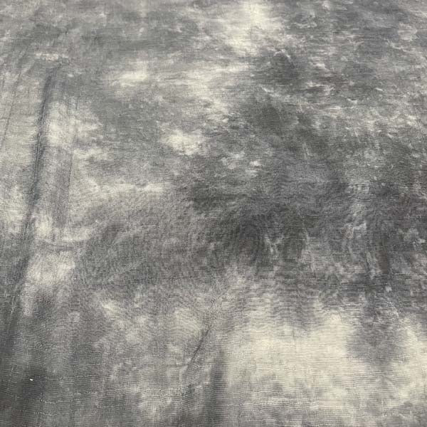 Stormy Grey Blue Tie Dye Chiffon Deadstock Fabric
