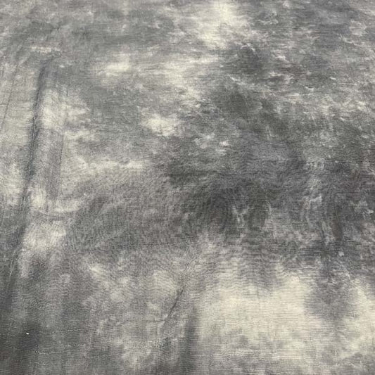 Stormy Grey Blue Tie Dye Chiffon Deadstock Fabric