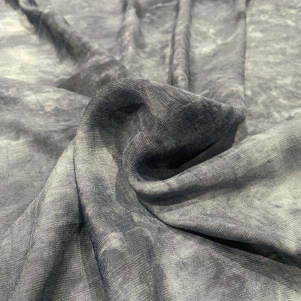 Stormy Grey Blue Tie Dye Chiffon Deadstock Fabric