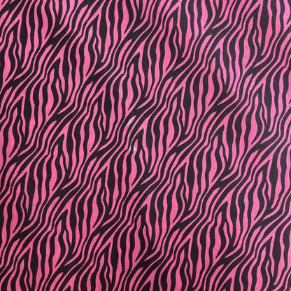 Pink & Black Tiger Print Cotton Deadstock Fabric