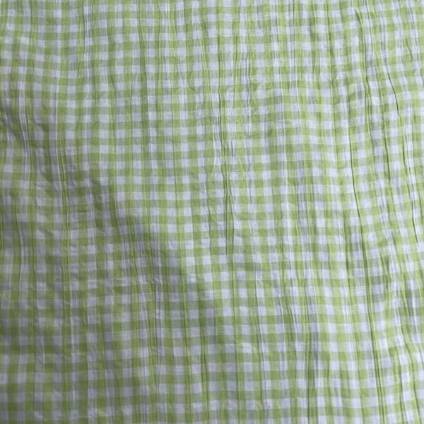 Bright Green & White Gingham Deadstock Fabric