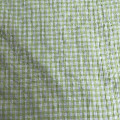 Bright Green & White Gingham Deadstock Fabric