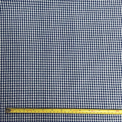 Blue & White Gingham Cotton Deadstock Fabric