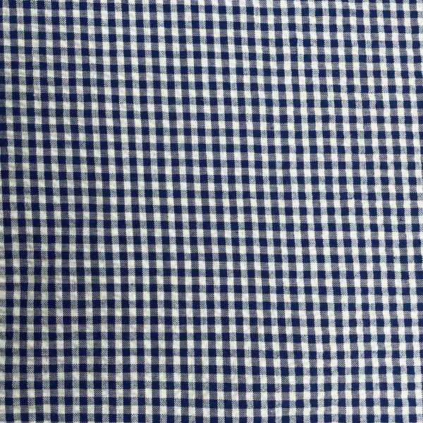 Blue & White Gingham Cotton Deadstock Fabric