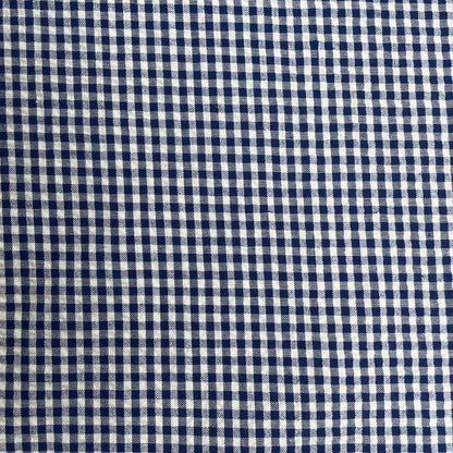 Blue & White Gingham Cotton Deadstock Fabric