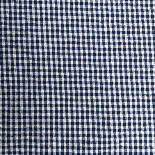 Blue & White Gingham Cotton Deadstock Fabric