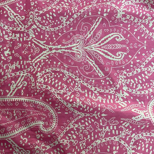 Pink & Cream Paisley Cotton Poplin Deadstock Fabric