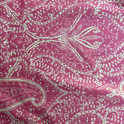 Pink & Cream Paisley Cotton Poplin Deadstock Fabric